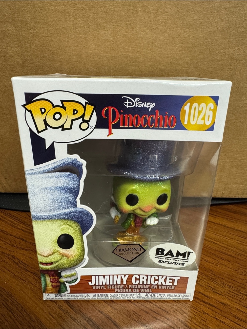 Funko Pop! Jiminy Cricket Green and Silver Glitter - Diamond Collection 1026